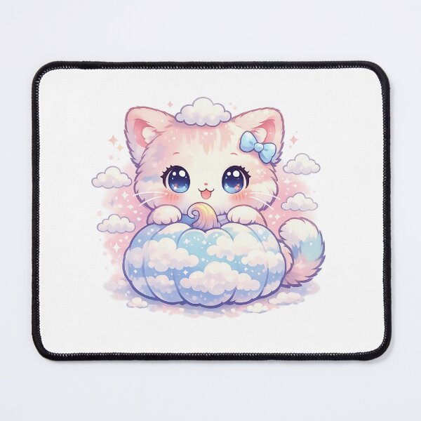 Item preview, Kawaii Chibi Cat with Cloudy Blue Pumpkin designed and sold by Sommium .