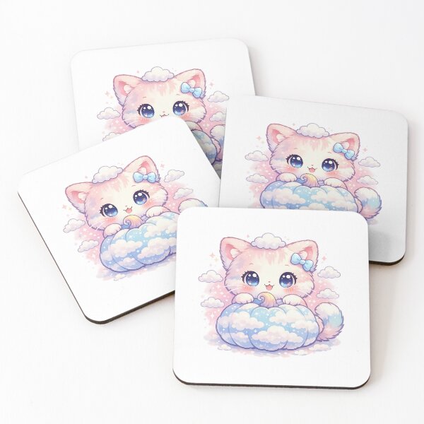 Item preview, Kawaii Chibi Cat with Cloudy Blue Pumpkin designed and sold by Sommium .