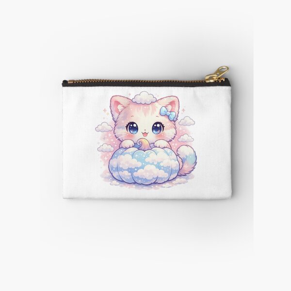 Item preview, Kawaii Chibi Cat with Cloudy Blue Pumpkin designed and sold by Sommium .