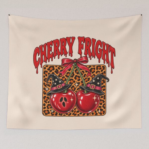 Item preview, Cherry Fright Halloween Witch Leopard Bow Art designed and sold by Yellowriversss.