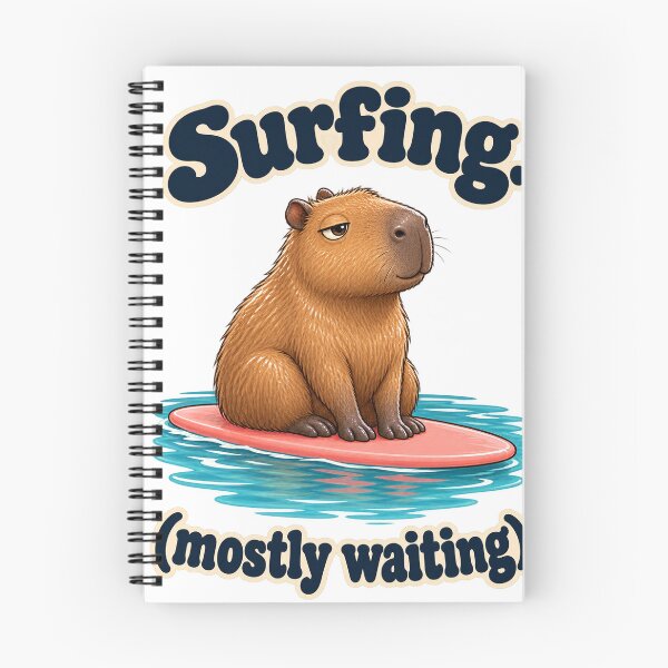 Item preview, Surfing (Mostly Waiting) - Funny Surfer Capybara designed and sold by ManxCatAndy.