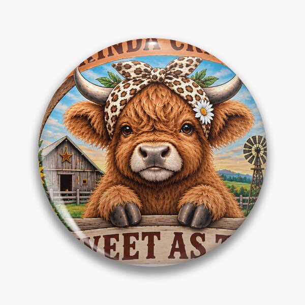 Item preview, Country Kinda Crazy Highland Cow Western Art designed and sold by VGAfanatic.