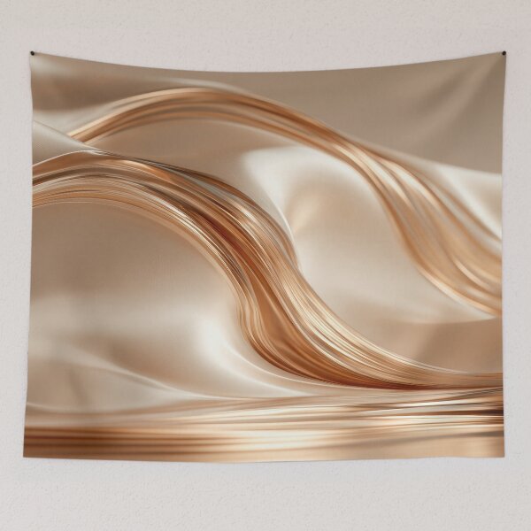Item preview, Golden Silk Waves Abstract Minimalist Luxury Print designed and sold by MargaretWiktor.