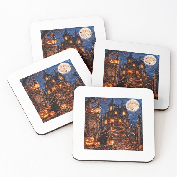 Item preview, Haunted Halloween House & Black Cat ??‍⬛? | Spooky Night designed and sold by NestDesigns01.