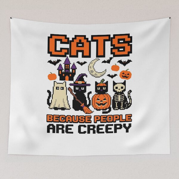 Item preview, Cats Because People are Creepy Halloween Ghost Cat designed and sold by world+167.