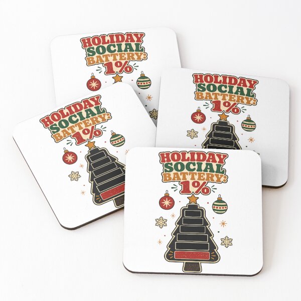 Item preview, Introvert Christmas Holiday Social Battery Funny Retro Gift designed and sold by Art JSMY.
