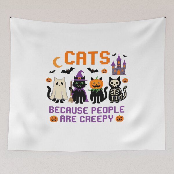 Item preview, Cats Because People are Creepy Halloween Ghost Cat designed and sold by world+167.