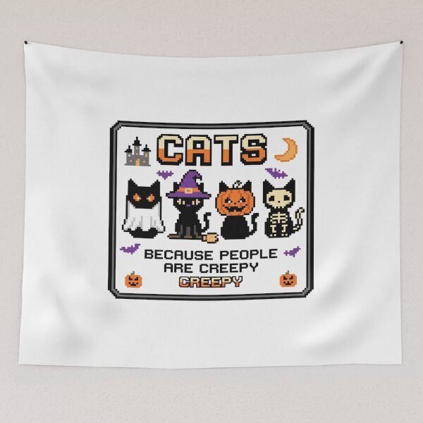 Item preview, Cats Because People are Creepy Halloween Ghost Cat designed and sold by world+167.