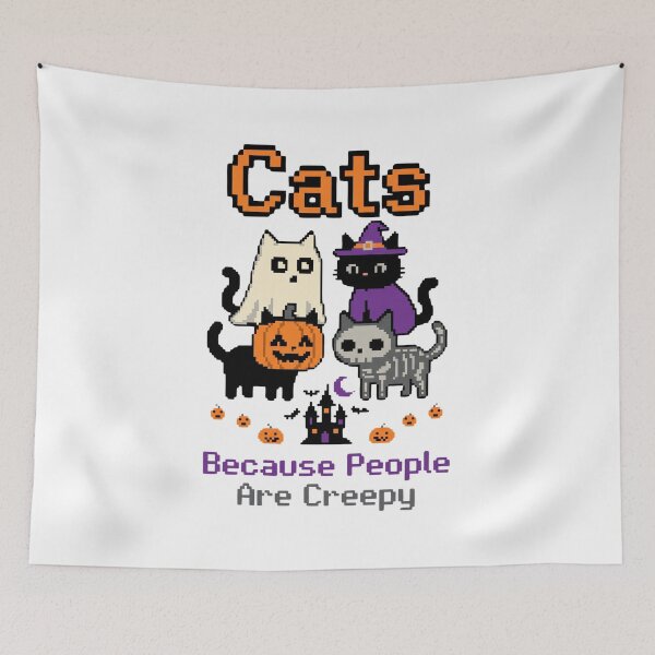 Item preview, Cats Because People are Creepy Halloween Ghost Cat designed and sold by world+167.