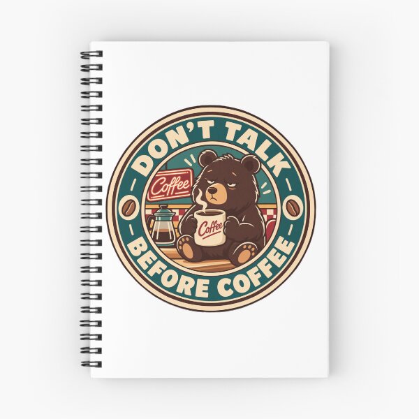 Item preview, Don't Talk Before Coffee | Sleepy Bear Vintage Coffee Lover Design designed and sold by IronySupply.