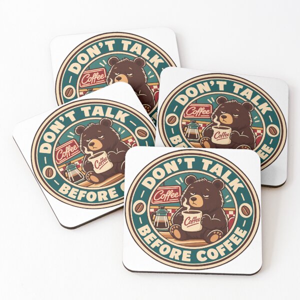 Item preview, Don't Talk Before Coffee | Sleepy Bear Vintage Coffee Lover Design designed and sold by IronySupply.