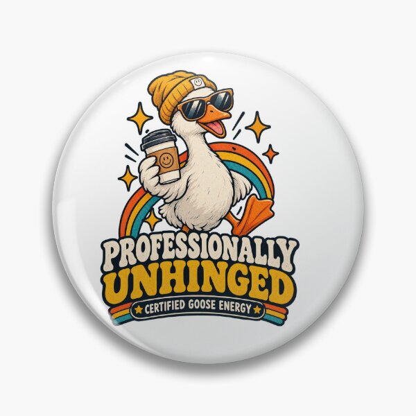 Item preview, Professionally Unhinged Funny Goose – Certified Goose Energy Retro Design designed and sold by HSE1.