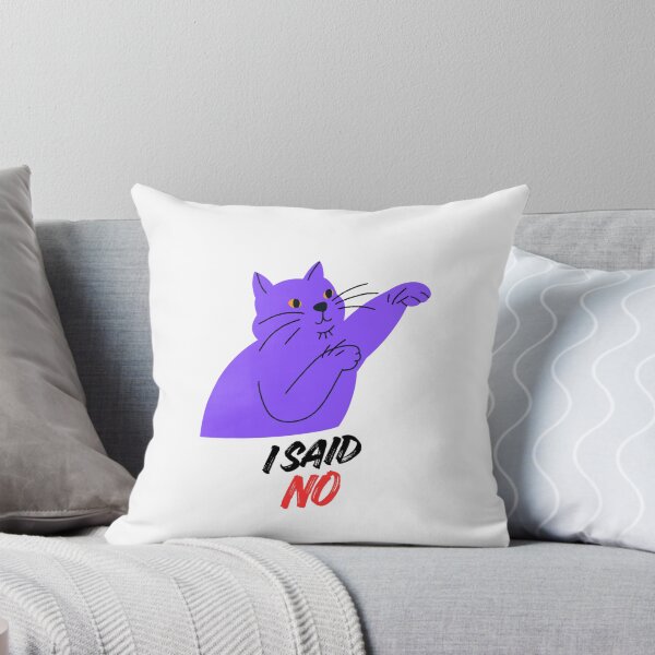 Item preview, I Said No - Funny Purple Pointing Cat designed and sold by walbayzon.