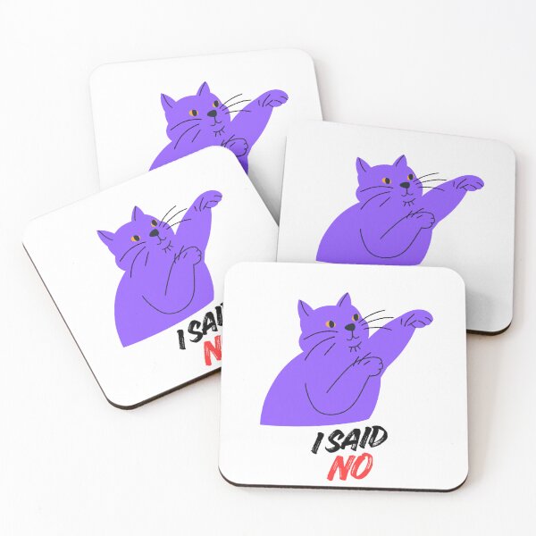 Item preview, I Said No - Funny Purple Pointing Cat designed and sold by walbayzon.