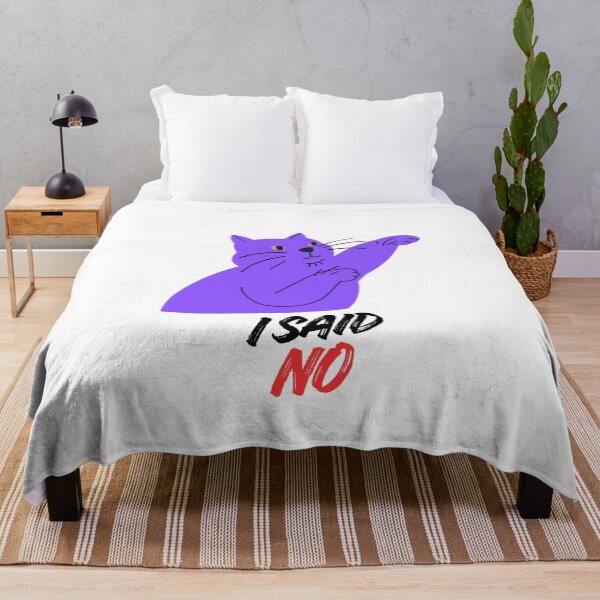 Item preview, I Said No - Funny Purple Pointing Cat designed and sold by walbayzon.