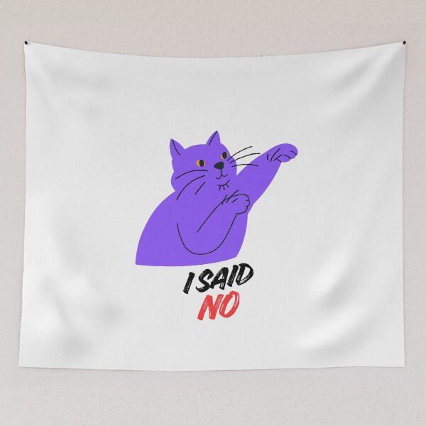 Item preview, I Said No - Funny Purple Pointing Cat designed and sold by walbayzon.