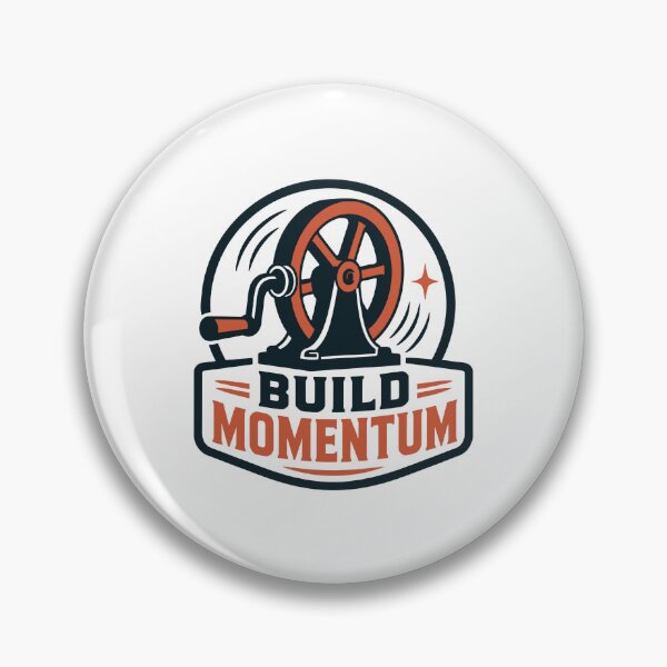 Item preview, Build Momentum – Mechanical Flywheel Motivational Illustration designed and sold by Akioos.