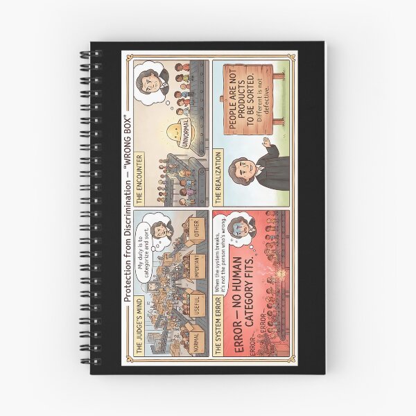 Item preview, Judge categorizes people – Comic against discrimination designed and sold by Mianku | Für das Leben.