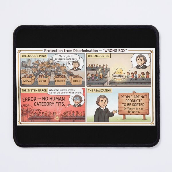 Item preview, Judge categorizes people – Comic against discrimination designed and sold by Mianku | Für das Leben.