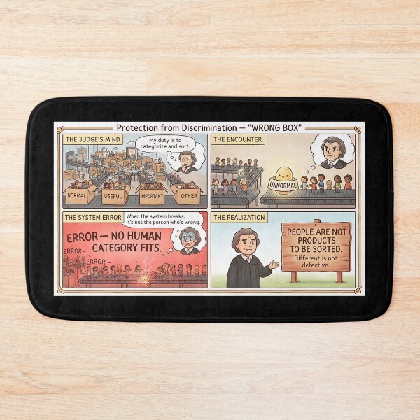 Item preview, Judge categorizes people – Comic against discrimination designed and sold by Mianku | Für das Leben.