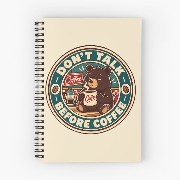 Item preview, Don't Talk Before Coffee | Sleepy Bear Vintage Coffee Lover Design designed and sold by IronySupply.