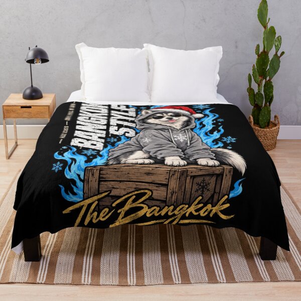Item preview, Bangkok Style Holiday Husky Santa Streetwear Graphic designed and sold by Yellowriversss.
