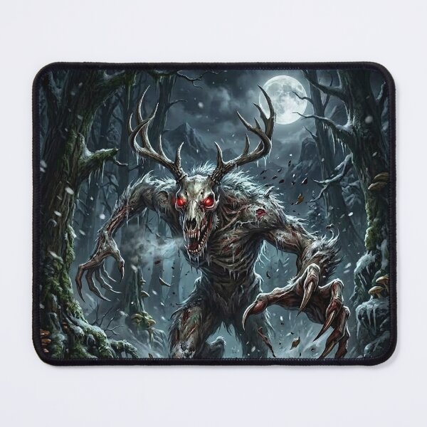 Item preview, Wendigo in the Snowy Forest - Horror Art designed and sold by Lucid Dream Pixel.