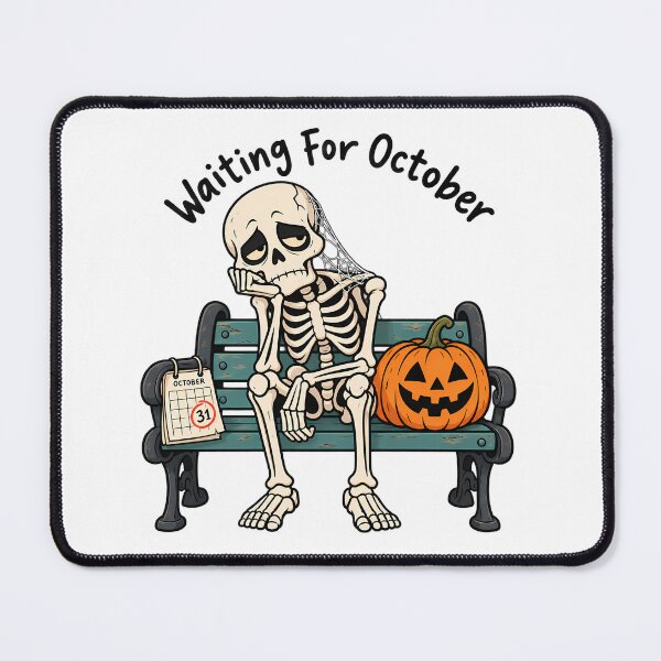 Item preview, Bored Skeleton Waiting For October on Park Bench designed and sold by bwanaboards.