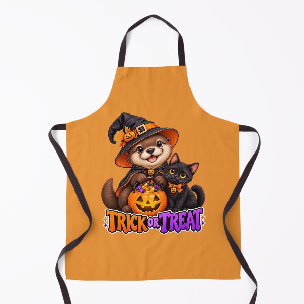 Item preview, FUNNY OTTER MEME COLLECTION — Trick or Treat Halloween Otter Witch Black Cat Pumpkin designed and sold by MiraLumeStudio.