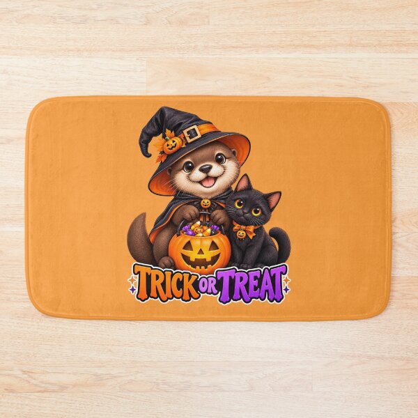 Item preview, FUNNY OTTER MEME COLLECTION — Trick or Treat Halloween Otter Witch Black Cat Pumpkin designed and sold by MiraLumeStudio.
