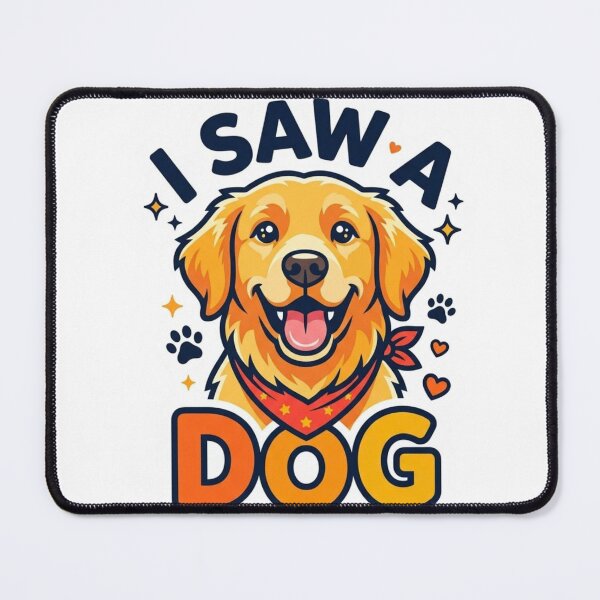Item preview, Cute Golden Retriever I Saw A Dog Sticker designed and sold by VPanPrint.