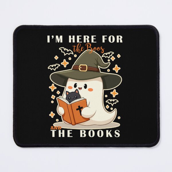 Item preview, I'm Here for the Boos and the Books – Cute Ghost Reading Halloween designed and sold by PixelDockStudio.