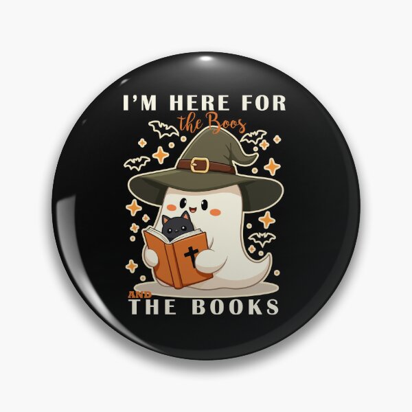 Item preview, I'm Here for the Boos and the Books – Cute Ghost Reading Halloween designed and sold by PixelDockStudio.