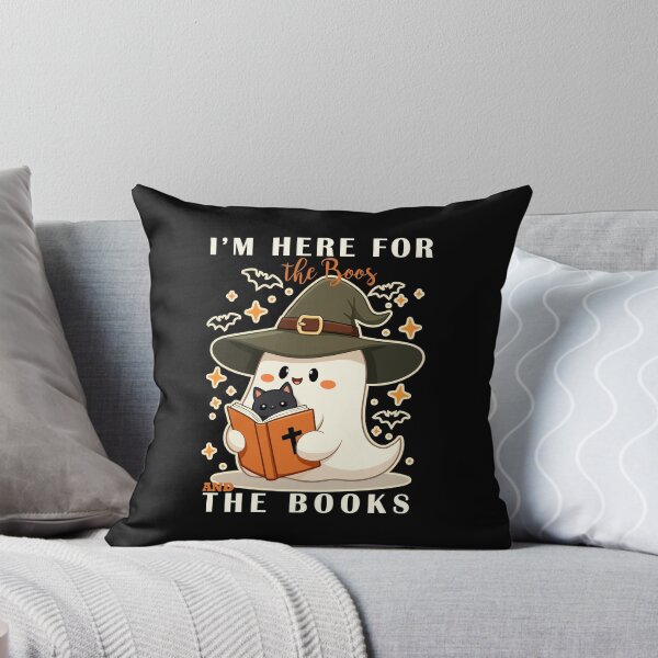 Item preview, I'm Here for the Boos and the Books – Cute Ghost Reading Halloween designed and sold by PixelDockStudio.