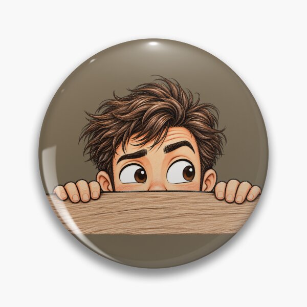 Item preview, Peek-a-Boo Man – Funny Curious Guy Peeking Over the Edge designed and sold by Mylittleshop26.