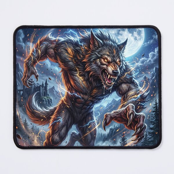 Item preview, Werewolf Under the Full Moon - Dark Fantasy designed and sold by Lucid Dream Pixel.