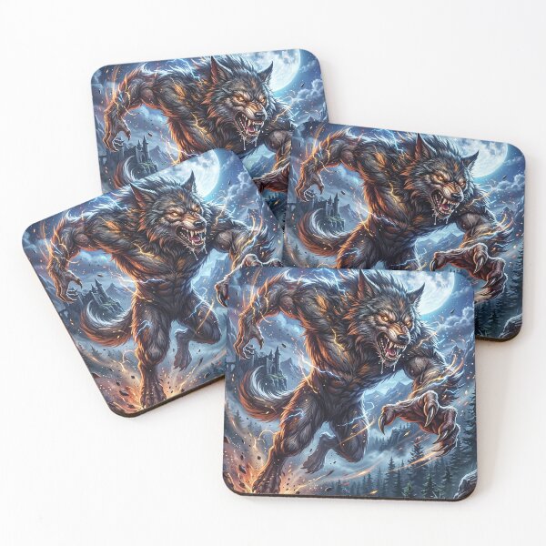 Item preview, Werewolf Under the Full Moon - Dark Fantasy designed and sold by Lucid Dream Pixel.