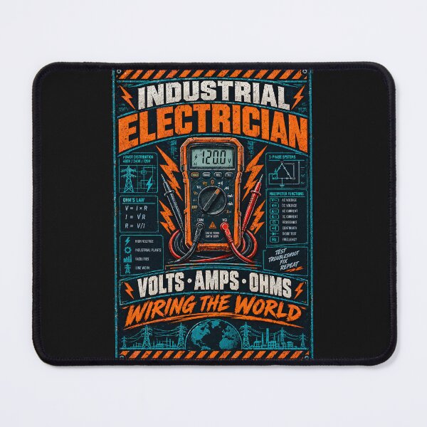 Item preview, Industrial Electrician Volts Amps Wiring World Shirt designed and sold by StudioBilly3000.