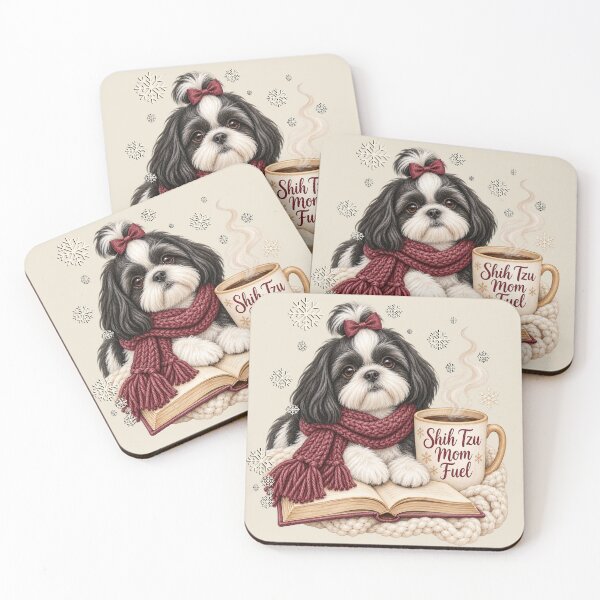 Item preview, Cute Shih Tzu Mom Winter Dog Moms Books and Coffee designed and sold by Cute & Sassy Custom Gifting Boutiques.