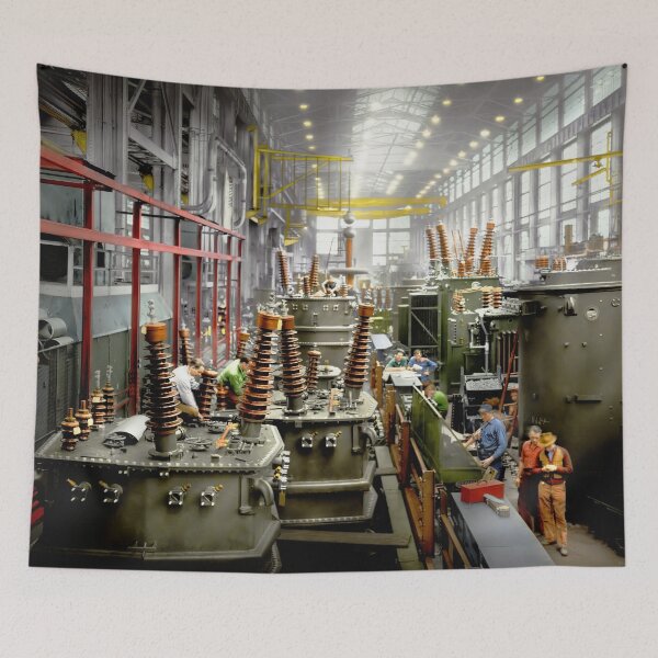Item preview, Electrician - Dwarfed by the Machines 1942 designed and sold by Mike Savad Photography.