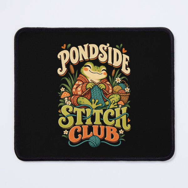 Item preview, Pondside Stitch Club Knitting Frog Cottagecore Yarn Lover designed and sold by MOTIFOLK.