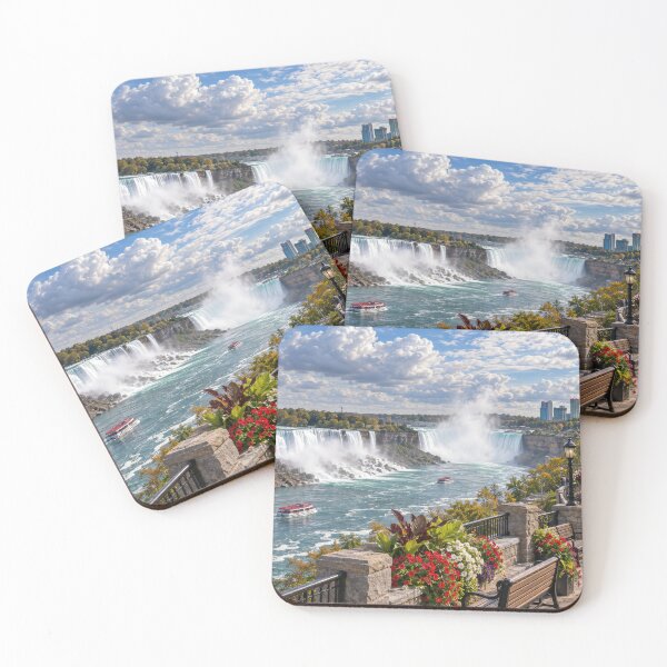 Item preview, Niagara Falls Autumn Promenade – Canada Waterfall View Digital Art designed and sold by Alaa-love-art.