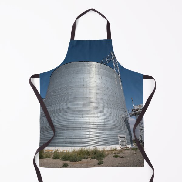 Item preview, Ultrawide view of cluster of grain bins at grain elevator site designed and sold by lisavonbiela.