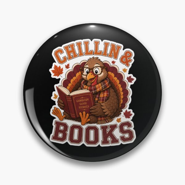 Item preview, Chillin And Books Turkey T-Shirt | Cozy Fall Reading Graphic Tee designed and sold by Design Vibras.