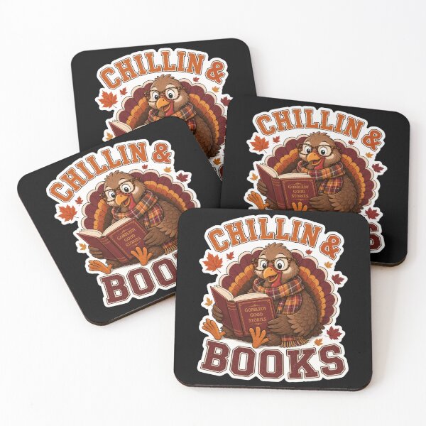 Item preview, Chillin And Books Turkey T-Shirt | Cozy Fall Reading Graphic Tee designed and sold by Design Vibras.