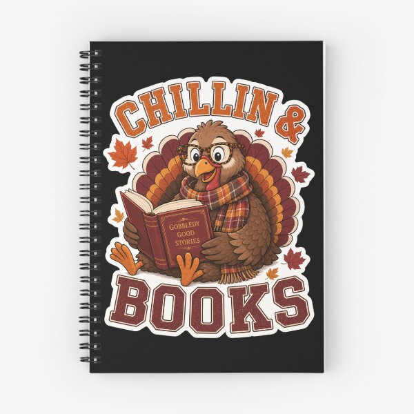 Item preview, Chillin And Books Turkey T-Shirt | Cozy Fall Reading Graphic Tee designed and sold by Design Vibras.