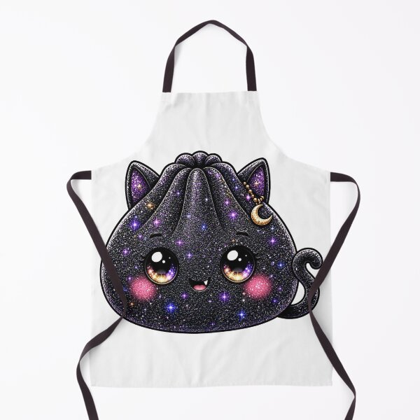 Item preview, Black Galaxy Cat Dumpling Squishy with Moon Kawaii Sparkle designed and sold by Uniquememorable.