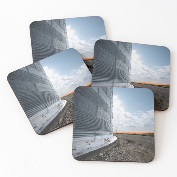Item preview, Vertical of side of grain bin with sunny sky in the distance designed and sold by lisavonbiela.