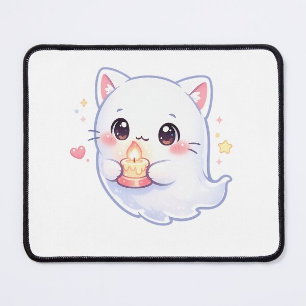 Item preview, Kawaii Pastel Candle Ghost Kitty designed and sold by Sommium .