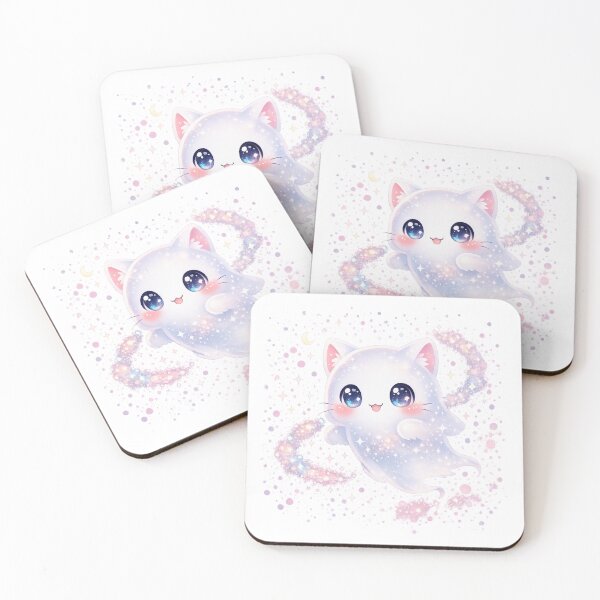 Item preview, Kawaii Pastel Moonlit Ghost Kitty designed and sold by Sommium .